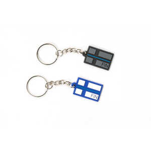 HIENOMERKKI, Thin Blue Lin key ring, White